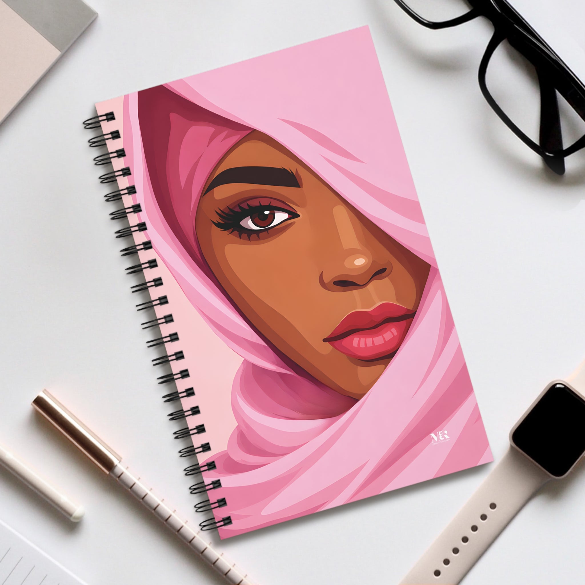 Woman in Pink Journal
