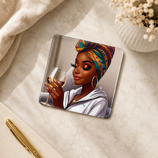 Friday Night Vibes Glass Coasters, Set of 4