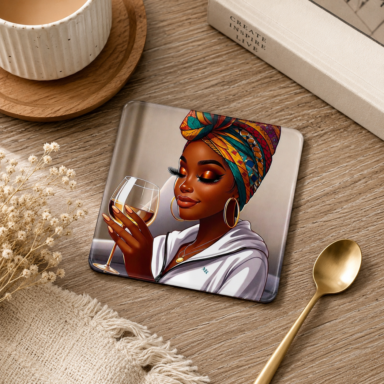 Friday Night Vibes Glass Coasters, Set of 4