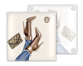 Woman With Heels Glass Coasters, Set of 4