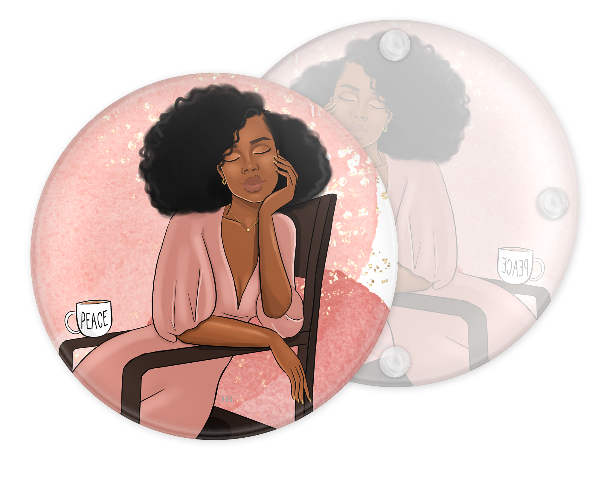 At Peace Glass Coasters, Set of 4